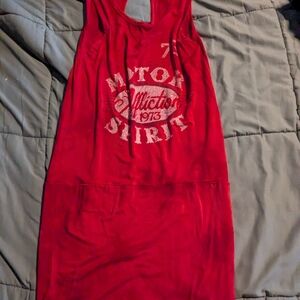 Red Graphic Tank Dress